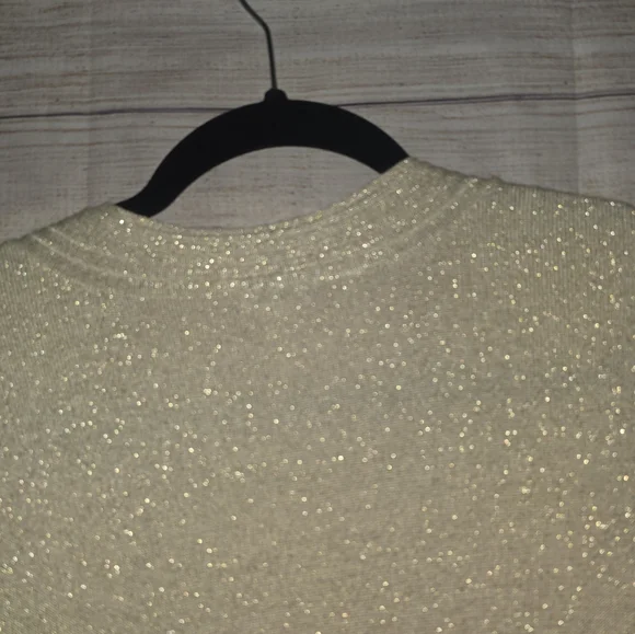 Gold Shimmer Wrap Sweater - Picture 5 of 6
